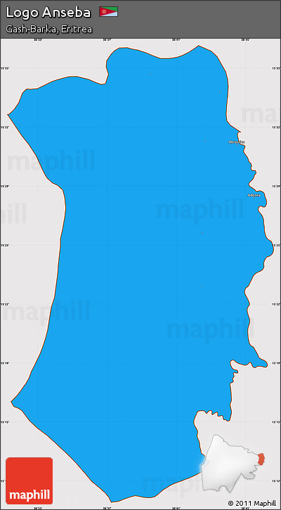 Political Simple Map of Logo Anseba, cropped outside
