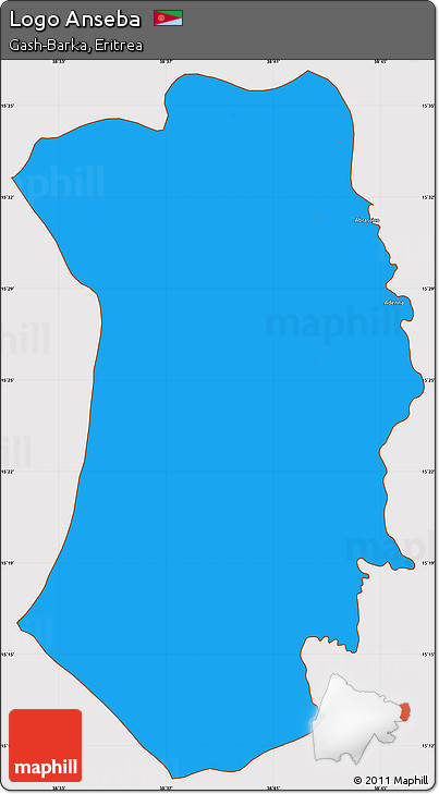 Political Simple Map of Logo Anseba, cropped outside