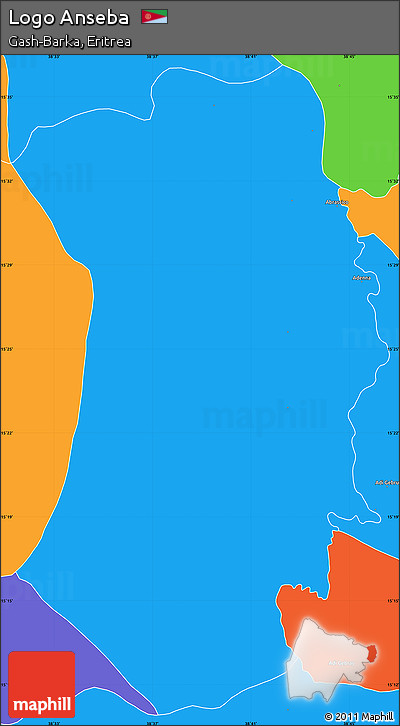 Political Simple Map of Logo Anseba