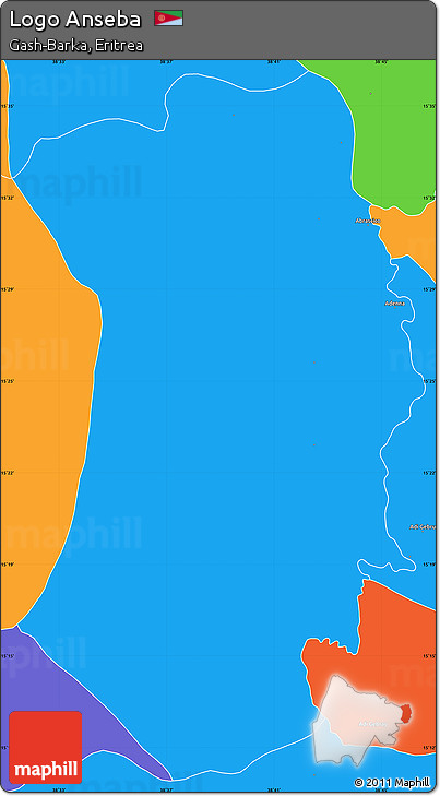 Political Simple Map of Logo Anseba