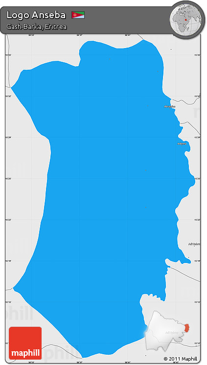 Political Simple Map of Logo Anseba, single color outside, borders and labels