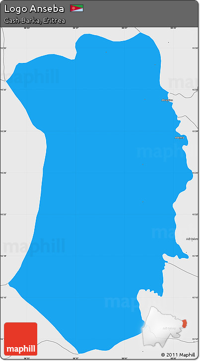 Political Simple Map of Logo Anseba, single color outside, borders and labels