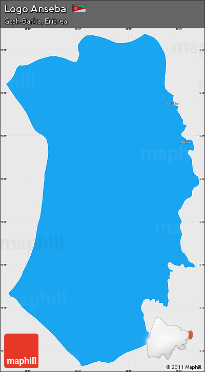 Political Simple Map of Logo Anseba, single color outside