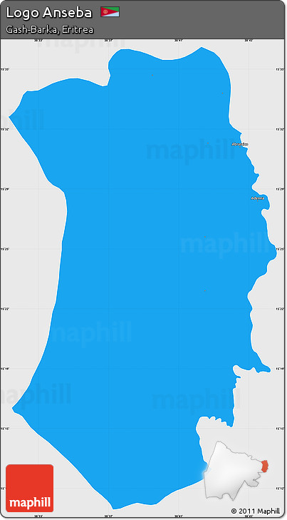 Political Simple Map of Logo Anseba, single color outside
