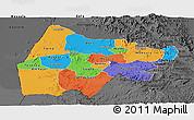 Political Panoramic Map of Gash-Barka, darken, desaturated