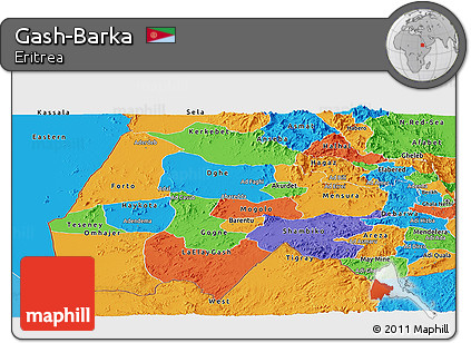 Political Panoramic Map of Gash-Barka