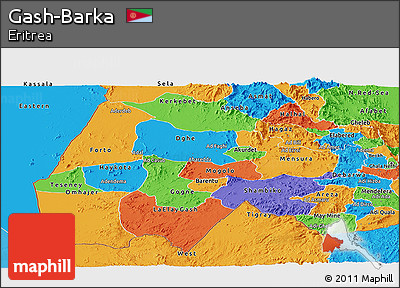 Political Panoramic Map of Gash-Barka