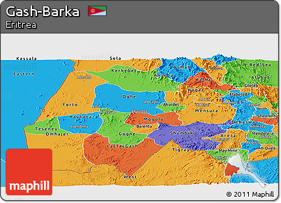 Political Panoramic Map of Gash-Barka