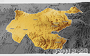 Physical 3D Map of Shambiko, darken, desaturated