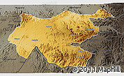 Physical 3D Map of Shambiko, darken, semi-desaturated