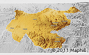 Physical 3D Map of Shambiko, lighten, desaturated
