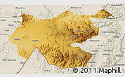 Physical 3D Map of Shambiko, shaded relief outside