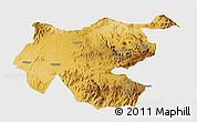 Physical 3D Map of Shambiko, single color outside