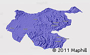 Political 3D Map of Shambiko, cropped outside