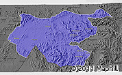Political 3D Map of Shambiko, darken, desaturated