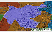 Political 3D Map of Shambiko, darken