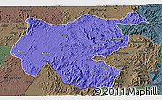Political 3D Map of Shambiko, darken, semi-desaturated