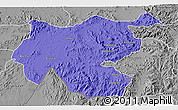 Political 3D Map of Shambiko, desaturated