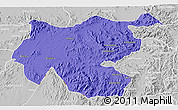 Political 3D Map of Shambiko, lighten, desaturated