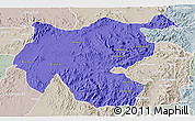 Political 3D Map of Shambiko, lighten, semi-desaturated