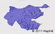 Political 3D Map of Shambiko, single color outside