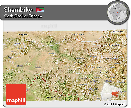 Satellite 3D Map of Shambiko
