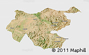 Satellite 3D Map of Shambiko, single color outside