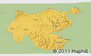 Savanna Style 3D Map of Shambiko, single color outside