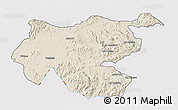 Shaded Relief 3D Map of Shambiko, cropped outside