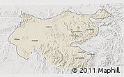 Shaded Relief 3D Map of Shambiko, lighten, semi-desaturated