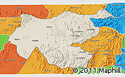 Shaded Relief 3D Map of Shambiko, political outside