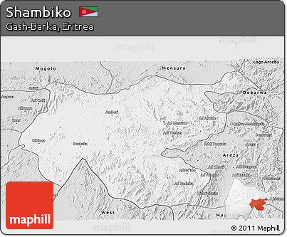 Silver Style 3D Map of Shambiko