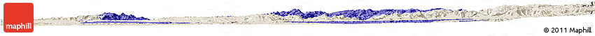 Political Horizon Map of Shambiko, shaded relief outside