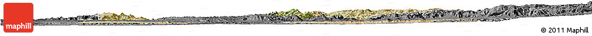 Satellite Horizon Map of Shambiko, darken, desaturated