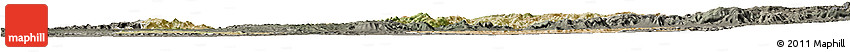 Satellite Horizon Map of Shambiko, darken, semi-desaturated