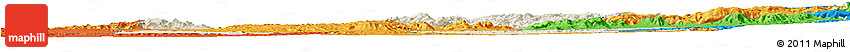 Shaded Relief Horizon Map of Shambiko, political outside