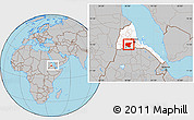 Gray Location Map of Shambiko, highlighted country, within the entire country
