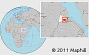 Gray Location Map of Shambiko, highlighted parent region