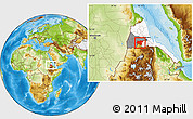 Physical Location Map of Shambiko, highlighted country, highlighted parent region