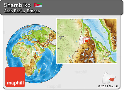 Physical Location Map of Shambiko, highlighted parent region