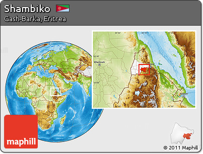 Physical Location Map of Shambiko, highlighted parent region