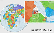 Political Location Map of Shambiko, highlighted country, highlighted parent region, within the entire country
