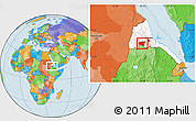 Political Location Map of Shambiko, highlighted country