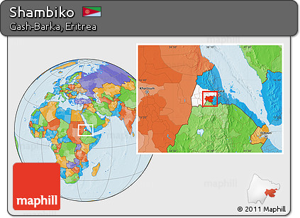 Political Location Map of Shambiko, highlighted parent region