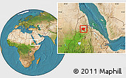 Satellite Location Map of Shambiko, within the entire country