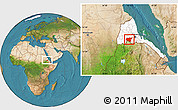 Satellite Location Map of Shambiko, highlighted country