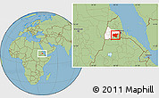 Savanna Style Location Map of Shambiko, highlighted parent region