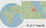Savanna Style Location Map of Shambiko, hill shading