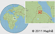 Savanna Style Location Map of Shambiko