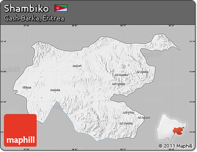 Gray Map of Shambiko, single color outside